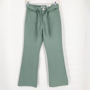 New LC Lauren Conrad Super High Rise Flare Green Pants Women’s Size 10